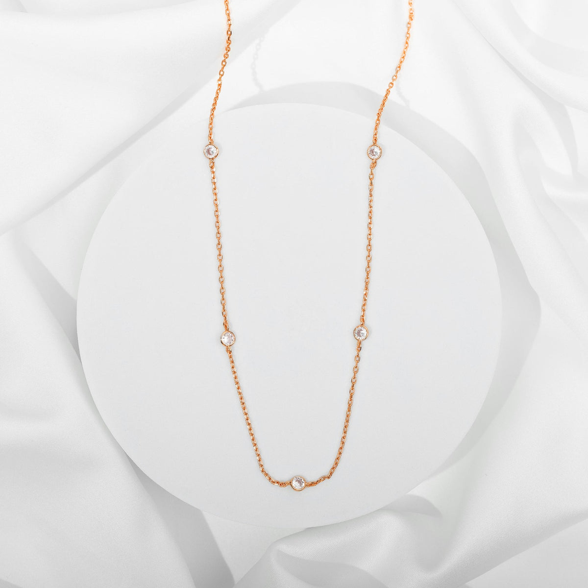 Gold Plated Station Necklace for Women