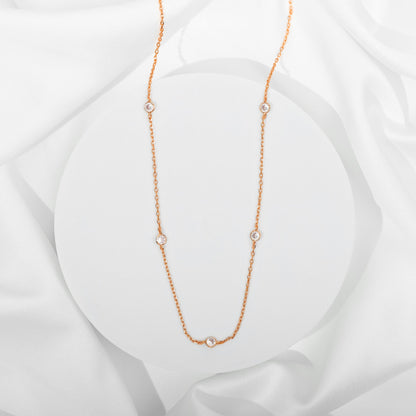 Gold Plated Station Necklace for Women