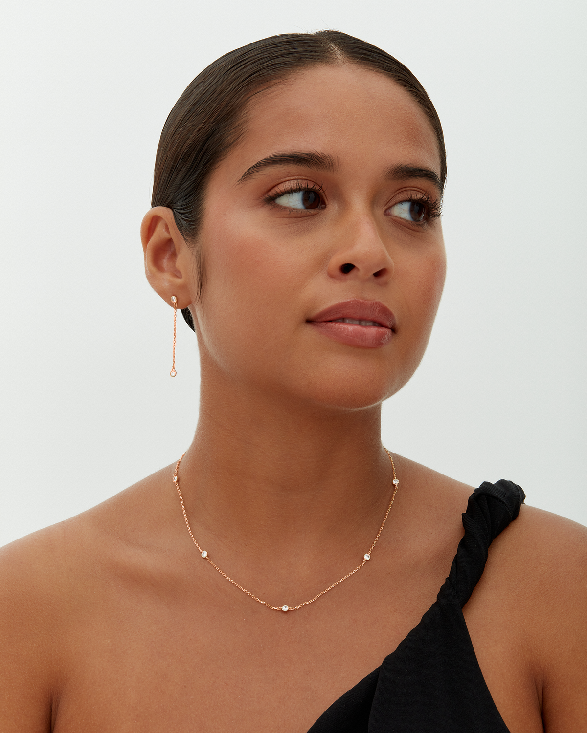 Gold Plated Station Necklace for Women