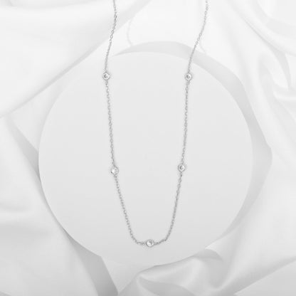 Gold Plated Station Necklace for Women