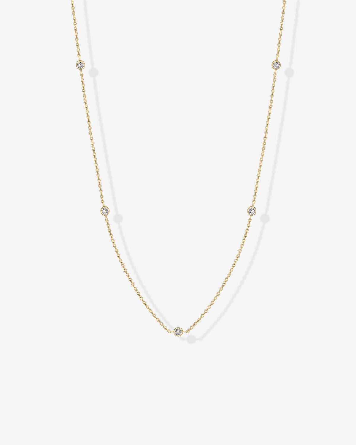 Gold Plated Station Necklace for Women