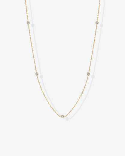 Gold Plated Station Necklace for Women