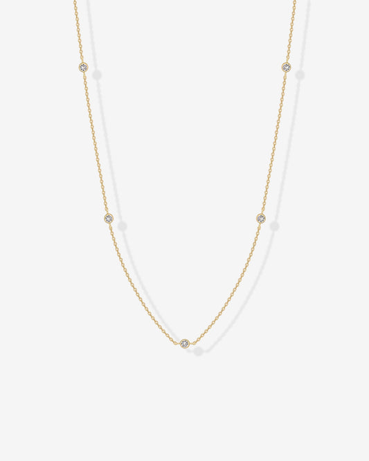 Gold Plated Station Necklace for Women