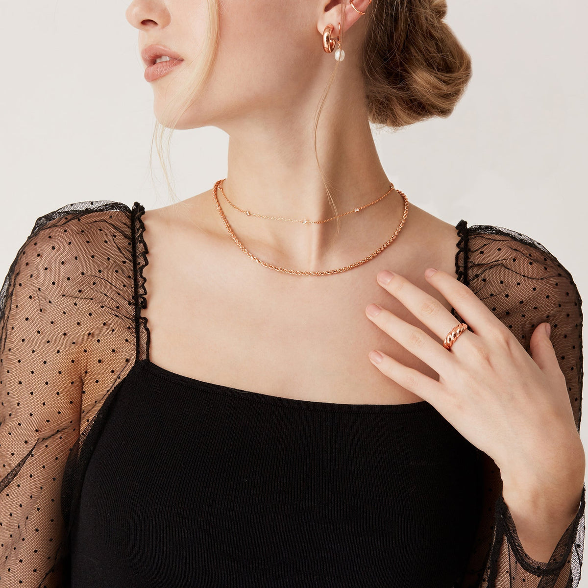 Gold Plated Station Necklace for Women