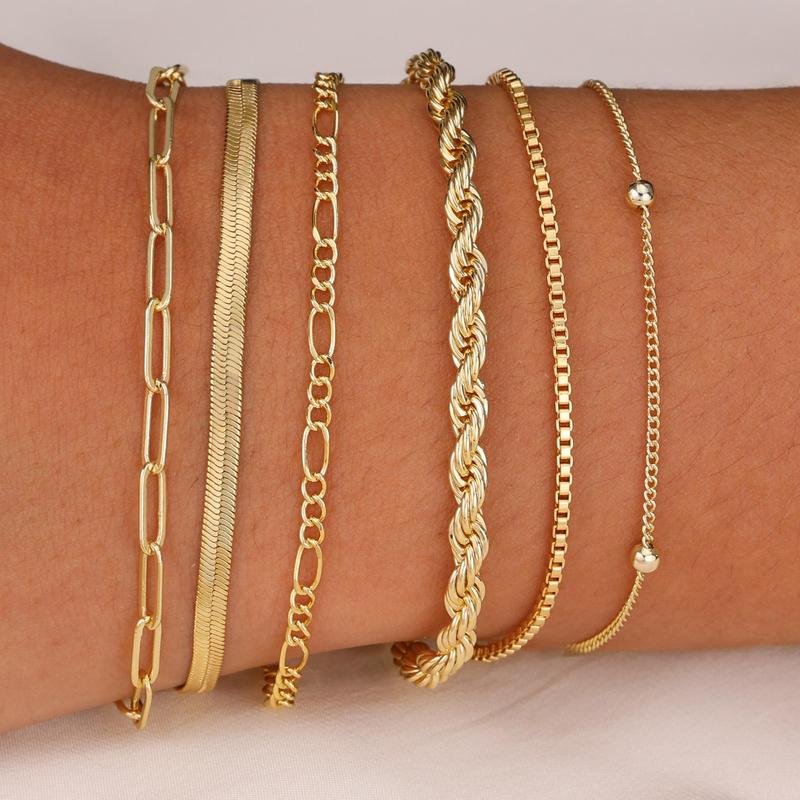 Avera Paris 6-Chain Stacking Bracelet Set