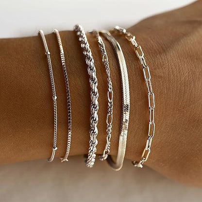 Avera Paris 6-Chain Stacking Bracelet Set