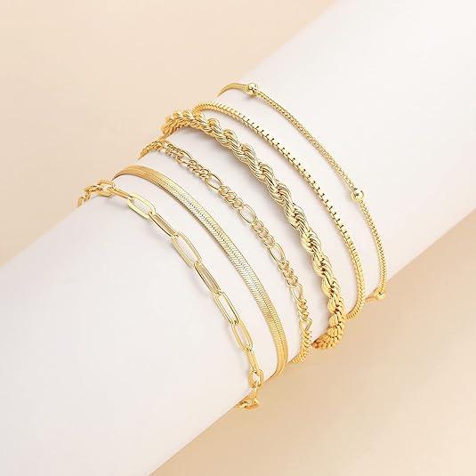 Avera Paris 6-Chain Stacking Bracelet Set