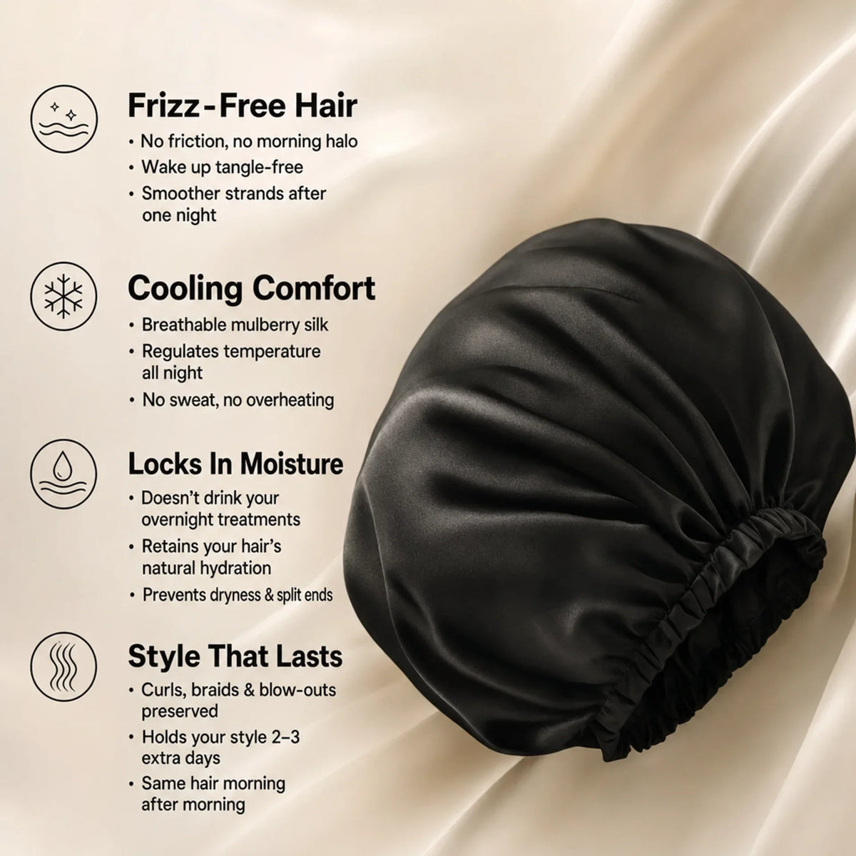 Avera Paris Silk Bonnet – Mulberry Silk Hair Protection